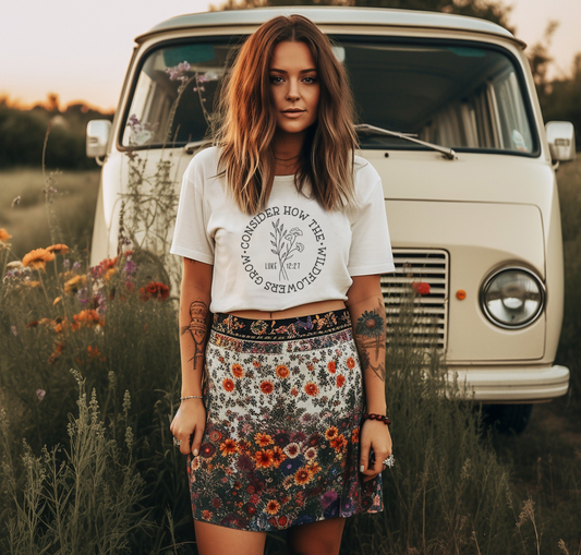 CONSIDER THE WILDFLOWERS SHORT SLEEVE TSHIRT